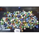 SELECTION OF GLASS MARBLES