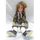 ARMAND MARSEILLE BISQUE HEAD DOLL NO 390 AM 1½ WITH DIMPLE IN CHIN 43CMS TALL.