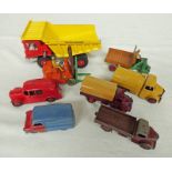 SELECTION OF EIGHT PLAYWORN DINKY MODEL VEHICLES INCLUDING 250 FIRE ENGINE,