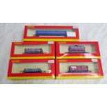 FIVE HORNBY 00 GAUGE BOXED WAGONS INCLUDING R6603 - LLANFAIR PG OPEN WAGON )OAA),