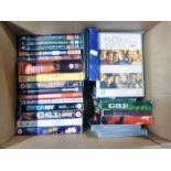 SELECTION OF DVDS AND CDS INCLUDING PLANET OF THE APES AND CSI BOX SETS