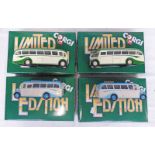 FOUR CORGI MODEL VEHICLES INCLUDING 2 X 97185 - AEC REGAL, WEST RIDING AND 2 X BEDFORD OB.