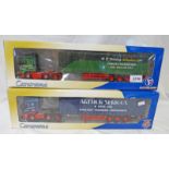 TWO CARARAMA 1:50 SCALE MODEL HGVS INCLUDING 569-009 VOLVO F12 CURTAIN SIDER,