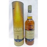 1 BOTTLE SCAPA 14 YEAR OLD SINGLE MALT WHISKY - 70CL, 40% VOL,