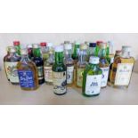 APPROX 30 VARIOUS BLENDED WHISKY MINIATURES INCLUDING SANDY MACNABS, JOHN BEGG BLUE CAP,