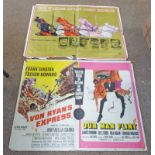 2 FILM POSTERS - OUR MAN FLINT AND VON RYAN'S EXPRESS 76 X 101 CM AND THE CHARGE OF THE LIGHT