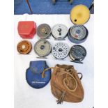 RON THOMPSON DYNADISC 8/9 REEL, RYOBI 444 REEL, MORRITT LTD INTREPID REEL, LEEDA REEL,