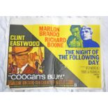 FILM POSTER - CLINT EASTWOOD COOGANS BLUFF AND MARLON BRANDO THE NIGHT OF THE FOLLOWING DAY 76 X