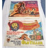 2 FILM POSTERS - BLACK BEARDS GHOST AND OLD YELLER 76 X 101 CM,