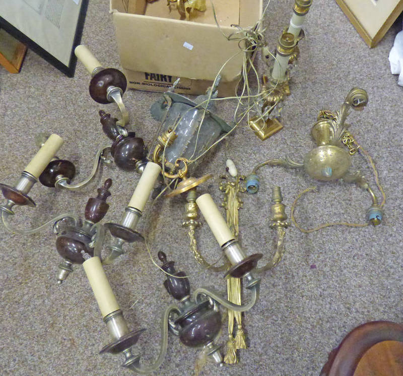SELECTION OF METAL WALL SCONCES,