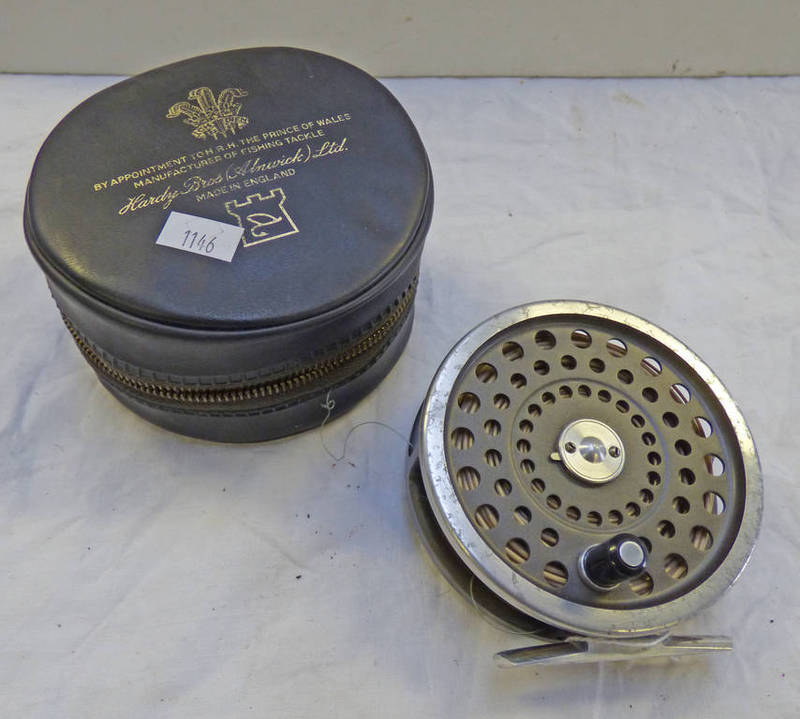 HARDY MARQUIS #8/9 ALLOY FLY FISHING REEL WITH SMOOTH ALLOY FOOT IN HARDY ZIP CASE