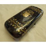 TORTOISE SHELL CASE WITH FLORAL GILT DECORATION