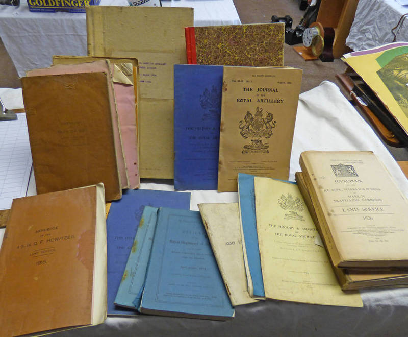 WW1 AND LATER ARTILLERY RELATED HAND BOOKS ETC TO INCLUDE 4.5 INCH Q.F.