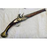 INTERESTING FLINTLOCK SERVICE TYPE PISTOL WITH 32.