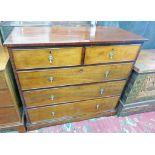 EARLY 20TH CENTURY MAHOGANY CHEST OF 2 SHORT OVER 3 LONG DRAWERS ON PLINTH BASE