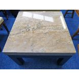 21ST CENTURY ITALIAN MARBLE TOPPED SQUARE LAMP TABLE 57CM TALL X 75CM