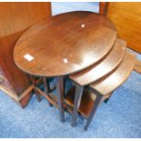 OVAL MAHOGANY NEST OF TABLES