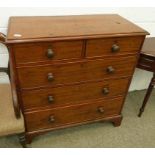 19TH CENTURY MAHOGANY CHEST OF 2 SHORT OVER 3 LONG DRAWERS ON BRACKET SUPPORTS