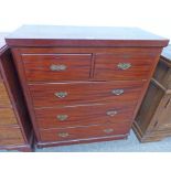 EARLY 20TH CENTURY MAHOGANY CHEST OF 2 SHORT OVER 3 LONG DRAWERS