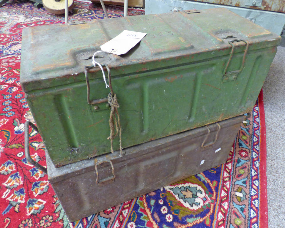 2 WW2 AMMO BOXES,