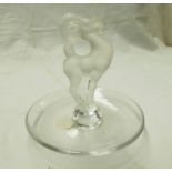 LALIQUE CENDRIER WITH ANTELOPE DECORATION & SIGNED IN SCRIPT LALIQUE,