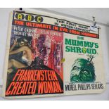 ABC FILM POSTER - THE MUMMY'S SHROUD AND FRANKENSTEIN CREATED WOMAN, 76 X 101.