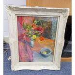 NOEL SLANEY - (ARR), FLOWERS IN A VASE, SIGNED, FRAMED OIL PAINTING,