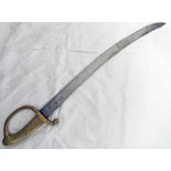 19TH CENTURY INFANTRY SIDE ARM WITH BRASS HILT,