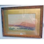 CHARLES E BRITTAN CATTLE IN THE HIGHLAND SIGNED GILT FRAMED OIL PAINTING 28 X 45 CM