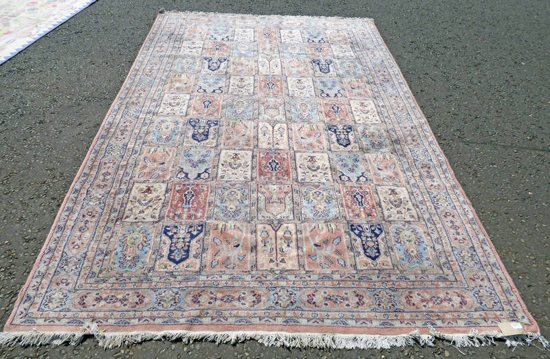 MIDDLE EASTERN BLUE AND CREAM CARPET 312 X 215 CM