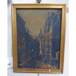 WILKIE TRAHAN NARROW OF THE MURRAYGATE DUNDEE GILT FRAMED OIL PAINTING 35 X 25 CM