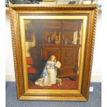 WILLIAM COUPER FYFF, THE YOUNG LADY OF THE HOUSE, SIGNED, GILT FRAMED OIL PAINTING,