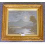 W WILSON, HIGHLAND MOONLIGHT SCENE, SIGNED 1901, GILT FRAMED OIL PAINTING,