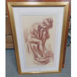 ALAN SUTHERLAND 1992 FRAMED NUDE PICTURE SIGNED 58 X 33CM