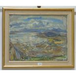 DAVID MCBETH SUTHERLAND - (ARR), DISTANT HILLS OF SKYE, SIGNED, GILT FRAMED OIL PAINTING,