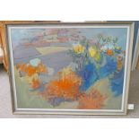 IRENE HALLIDAY - (ARR), GORSE LANDSCAPE, SIGNED, FRAMED OIL PAINTING,