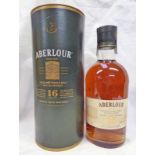 1 BOTTLE ABERLOUR 16 YEAR OLD SINGLE MALT WHISKY, DOUBLE CASK MATURED, 43% VOL 750 ML.