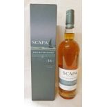 1 BOTTLE SCAPA 16 YEAR OLD SINGLE MALT WHISKY - 70CL, 40% VOL,