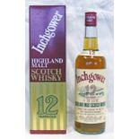 1 BOTTLE INCHGOWER 12 YEAR OLD DE LUXE SINGLE MALT WHISKY - 26 2/3FL OZS, 70° PROOF,