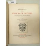 MEMORIALS OF THE BROWNS OF FORDELL FINMOUNT AND VICARSGRANGE BY ROBERT RIDDLE STODART - 1887