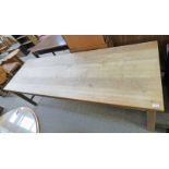 OAK RECTANGULAR TABLE ON SQUARE SUPPORTS - LENGTH 240CM