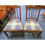 PAIR OF 19TH CENTURY MAHOGANY DINING CHAIRS ON SQUARE SUPPORTS