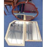 MAHOGANY FRAMED MIRROR WITH SHAPED FRAME,