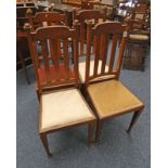 SET OF 4 OAK ARTS & CRAFTS STYLE CHAIRS