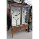 LATE 19TH CENTURY MAHOGANY DISPLAY CASE ON SQUARE SUPPORTS