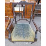 19TH CENTURY MAHOGANY LIBRARY CHAIR WITH REEDED DECORATION