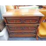 19TH CENTURY STYLE OAK 3 DRAWER CHEST 72 CM TALL