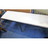 MARBLE & METAL GARDEN BENCH - 180CM Condition Report: Top has got marks/stains.