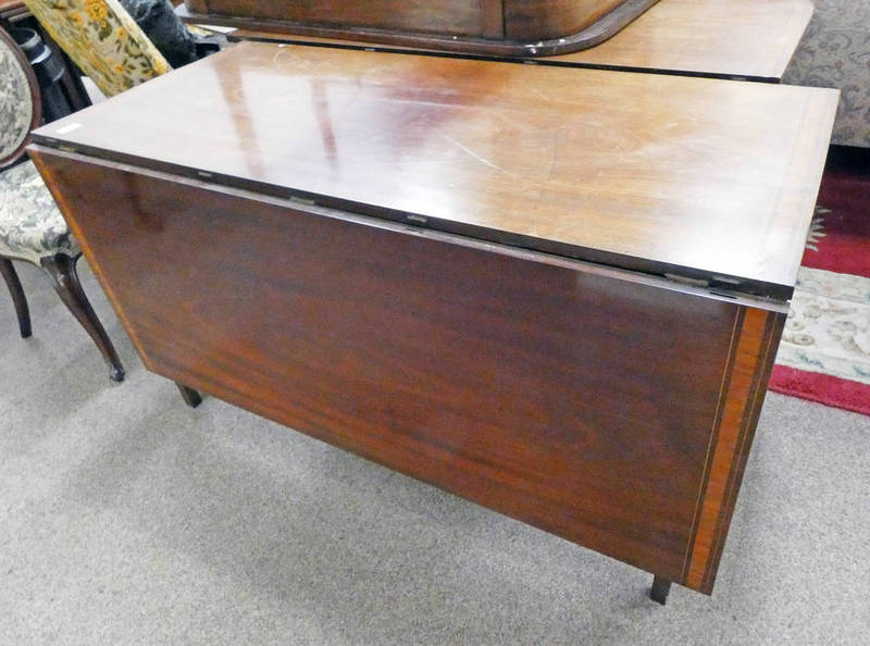 19TH CENTURY INLAID MAHOGANY DINING TABLE ON SQUARE SUPPORTS 314CM LONG X 131CM WIDE