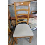 SET OF 8 21ST CENTURY DINING CHAIRS WITH LADDER BACKS AND METAL SUPPORTS